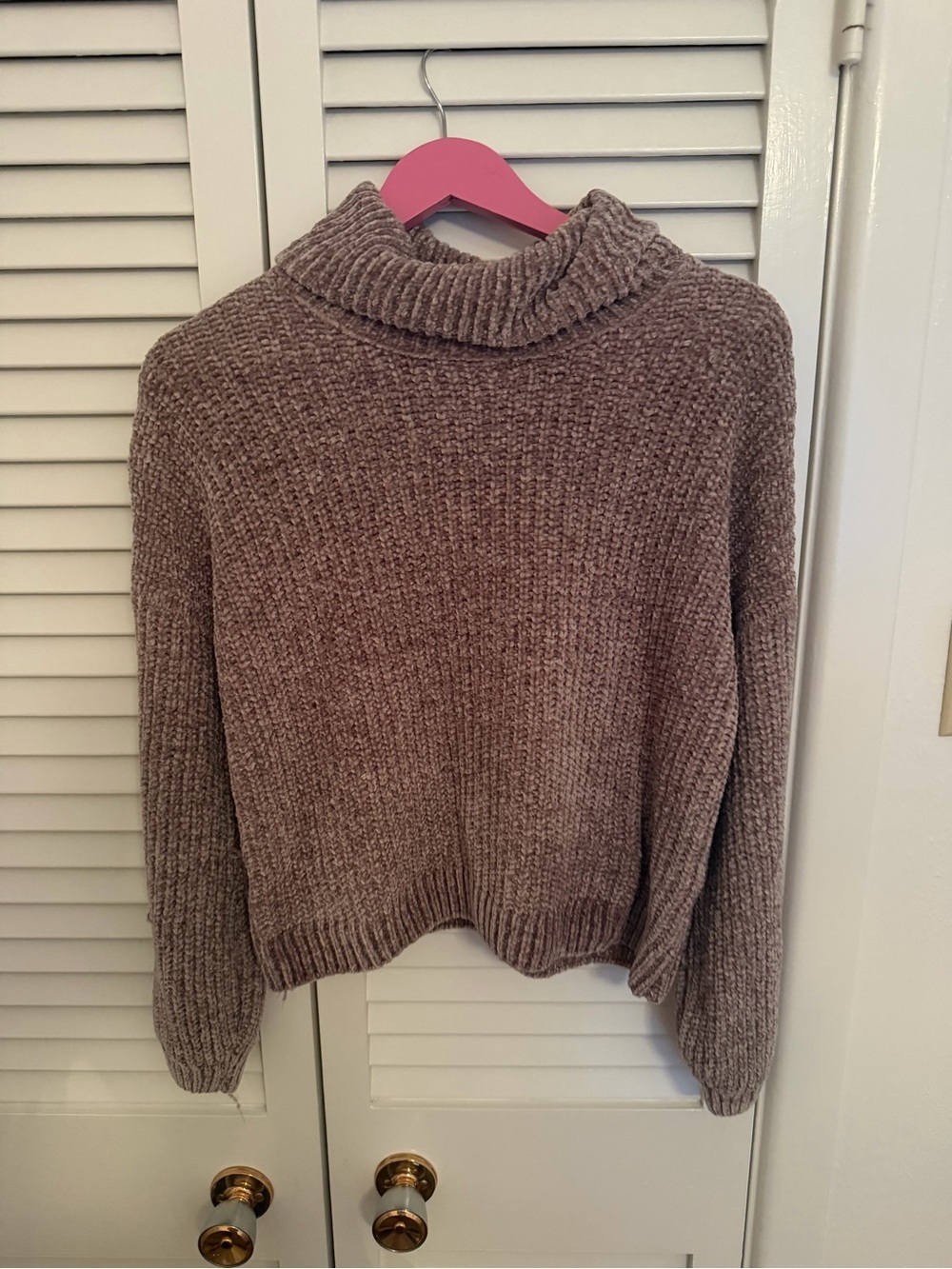 Pink Rose Chunky Taupe Turtleneck Sweater